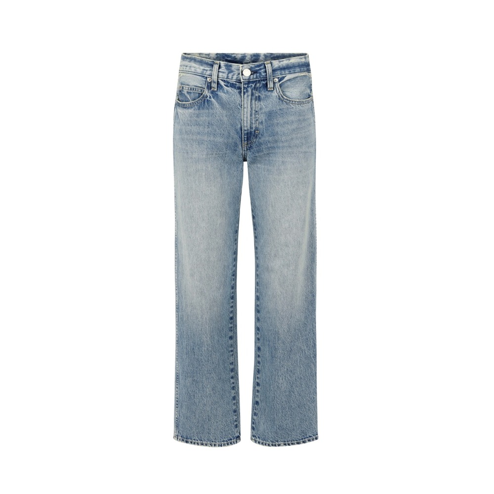 AMO Billie Cropped Wide Straight Leg Jeans Light Mystic Wash NWOT $342 25